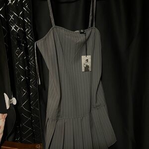 Gray Pinstripe Dress